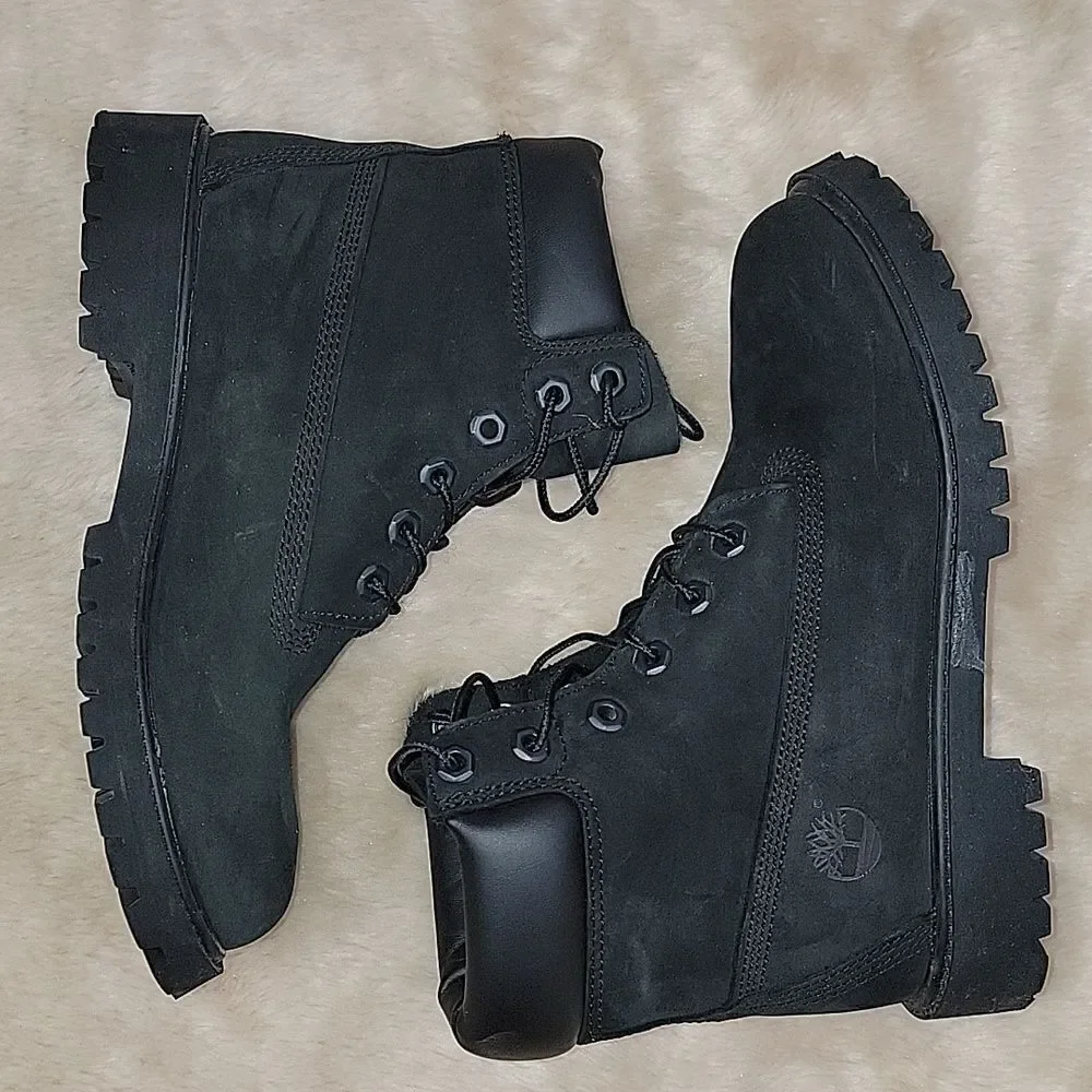 **HOST PICK** TIMBERLAND KIDS' 6” BLACK PREMIUM WATERPROOF CASUAL BOOTS, SIZE 5